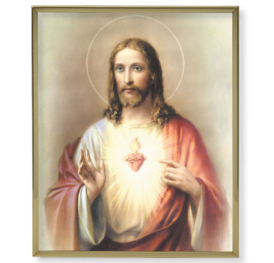 Sacred Heart of Jesus Gold Framed Plaque