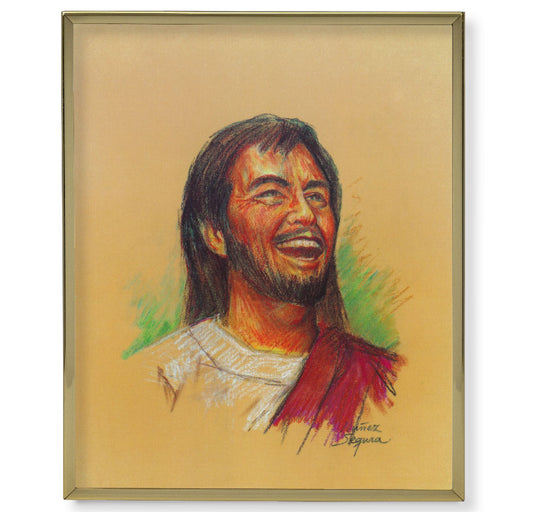 Joyful Christ Gold Framed Plaque