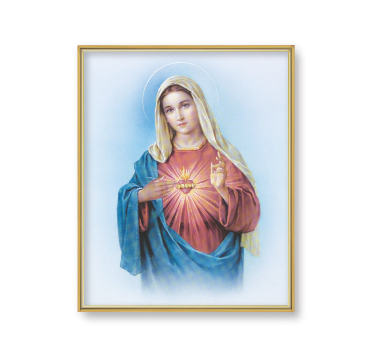 Immaculate Heart of Mary Gold Framed Plaque