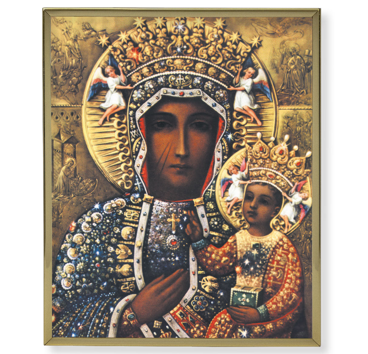 Our Lady of Czestochowa Gold Framed Plaque
