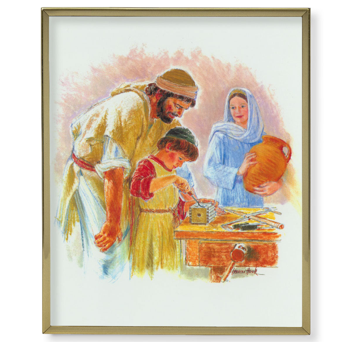 Jesus the Carpenter Gold Framed Plaque
