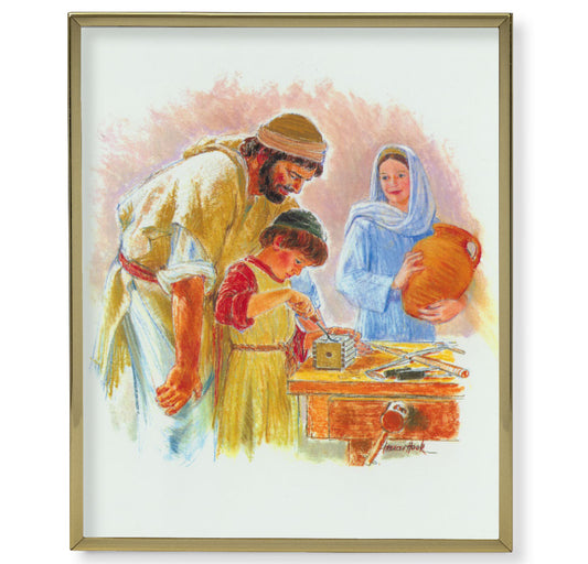 Jesus the Carpenter Gold Framed Plaque