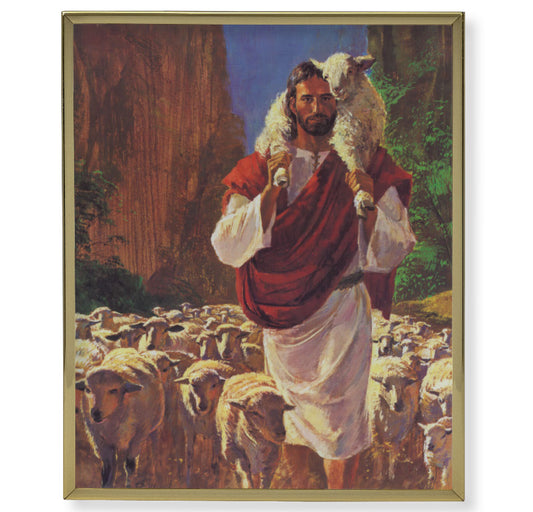 The Good Shepherd Gold Framed Plaque