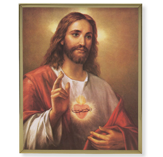 Sacred Heart of Jesus Gold Framed Plaque