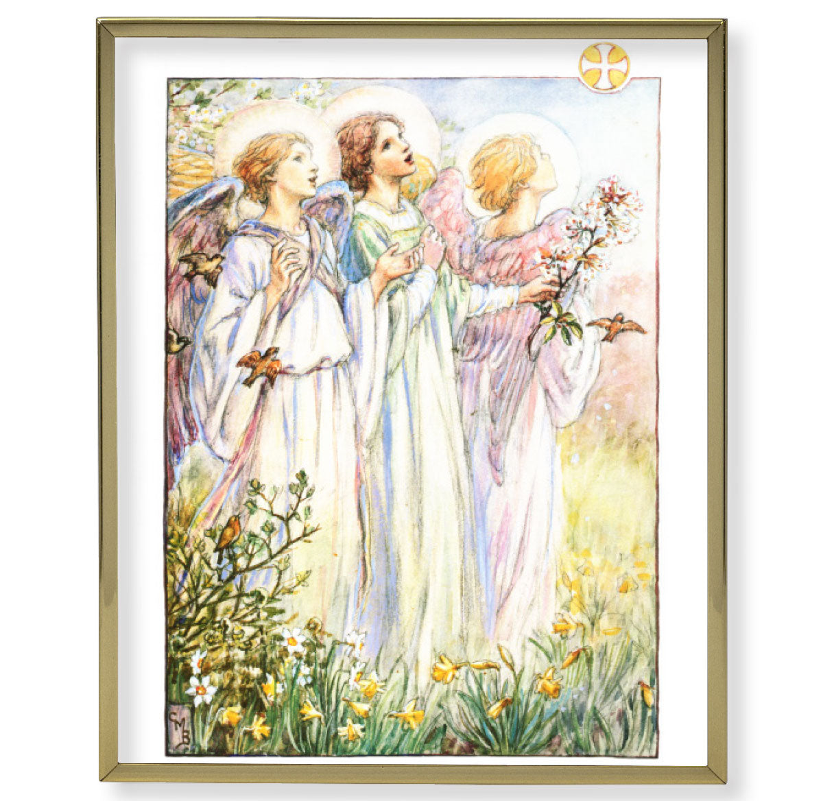 Three Angels Gold Framed Plaque