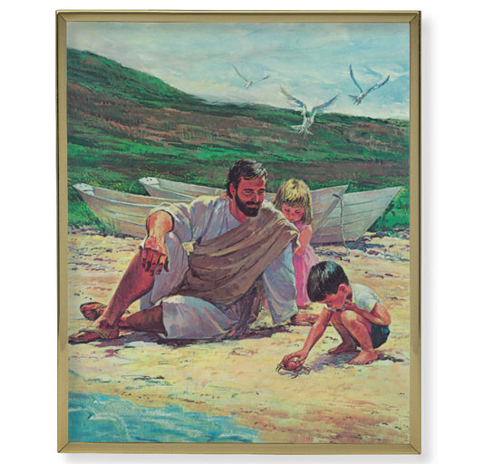 Jesus on the Beach with Children  Framed Plaque