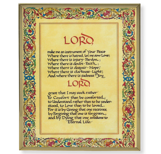 St. Francis Peace Prayer Gold Framed Plaque