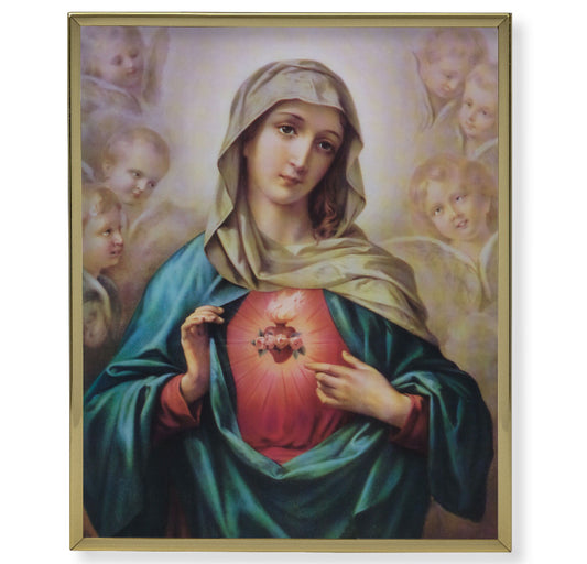 Immaculate Heart of Mary Gold Framed Plaque