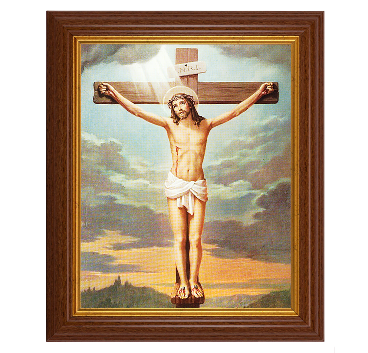 Crucifixion Dark Walnut Framed Art