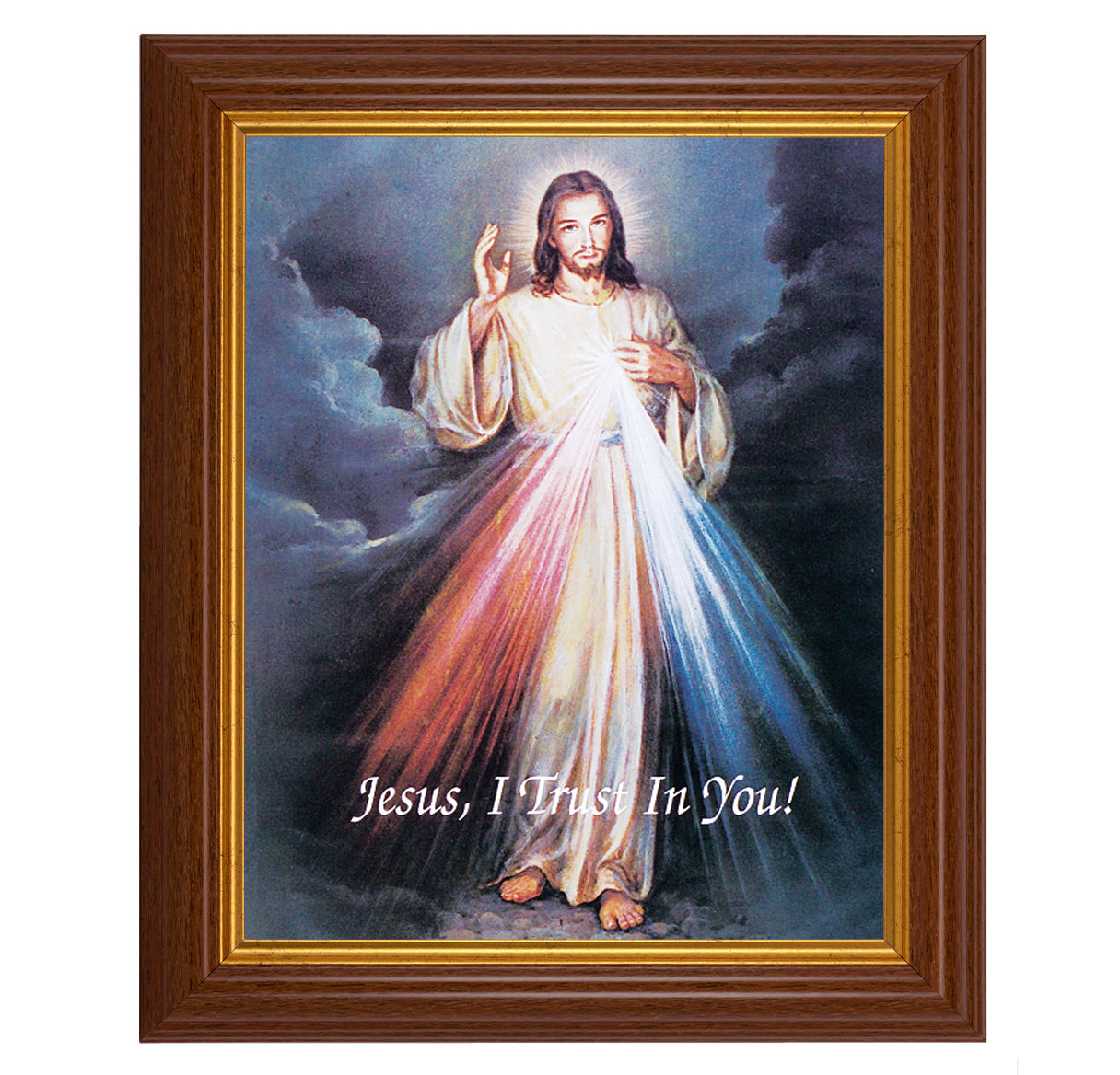 Divine Mercy Dark Walnut Framed Art