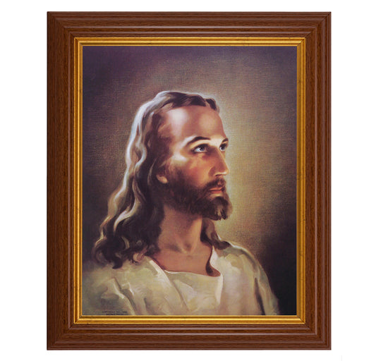 Head of Christ Dark Walnut Framed Art