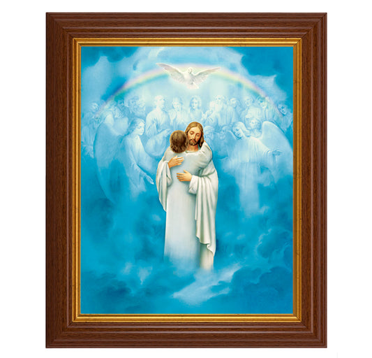 Christ Welcoming Home Dark Walnut Framed Art