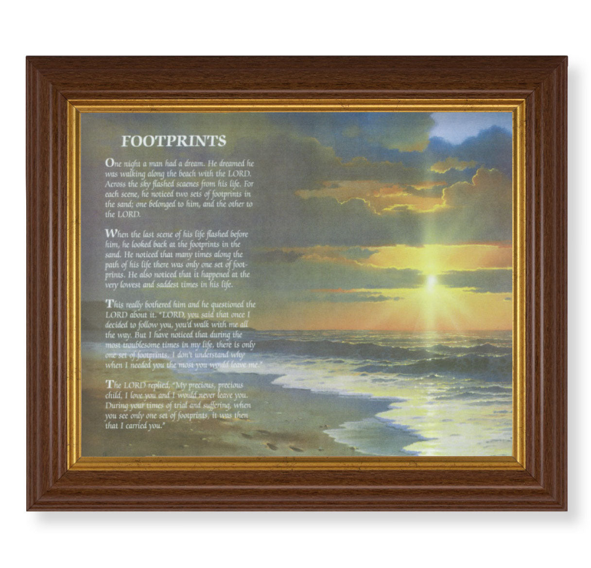 Footprints Dark Walnut Framed Art
