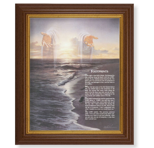 Footprints Dark Walnut Framed Art