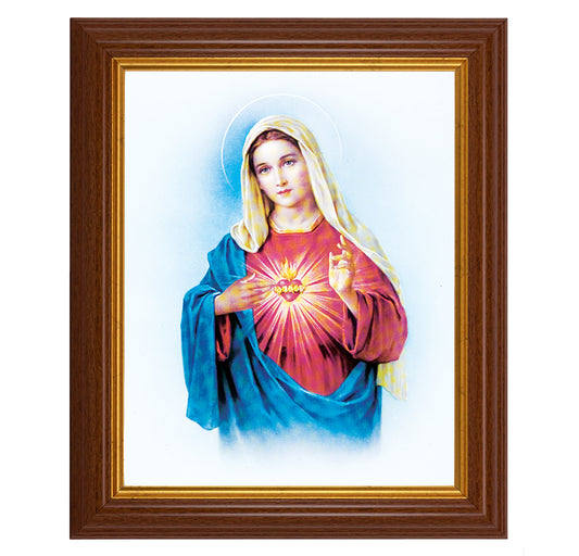 Immaculate Heart of Mary Dark Walnut Framed Art