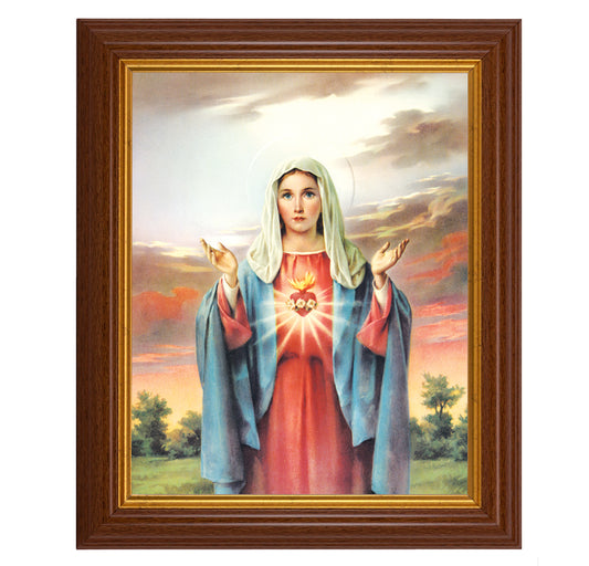 Immaculate Heart of Mary Dark Walnut Framed Art