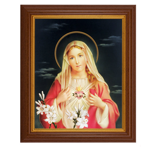 Immaculate Heart of Mary Dark Walnut Framed Art