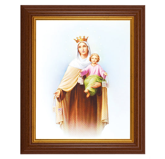 Our Lady of Mount Carmel Dark Walnut Framed Art
