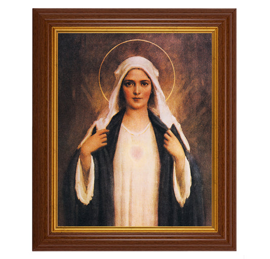 Immaculate Heart of Mary Dark Walnut Framed Art