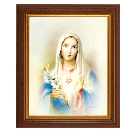 Immaculate Heart of Mary Dark Walnut Framed Art