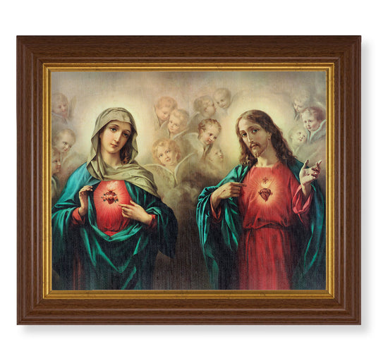 The Sacred Hearts Dark Walnut Framed Art