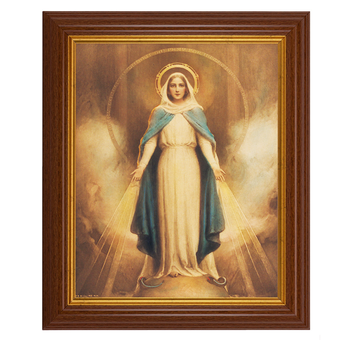 Miraculous Mary Dark Walnut Framed Art