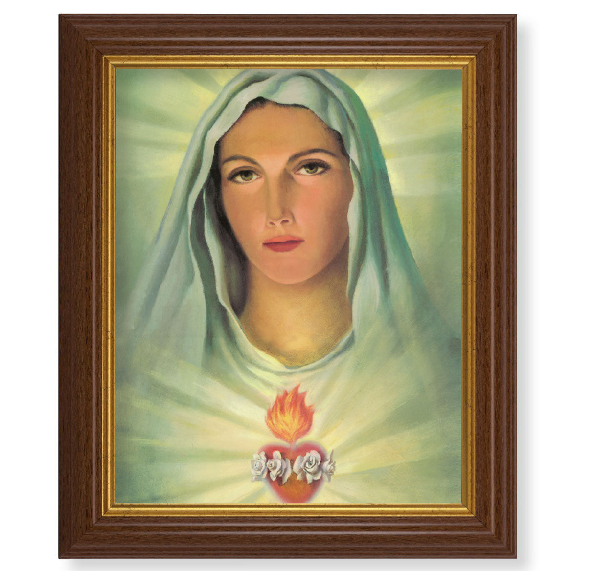 Immaculate Heart of Mary Dark Walnut Framed Art