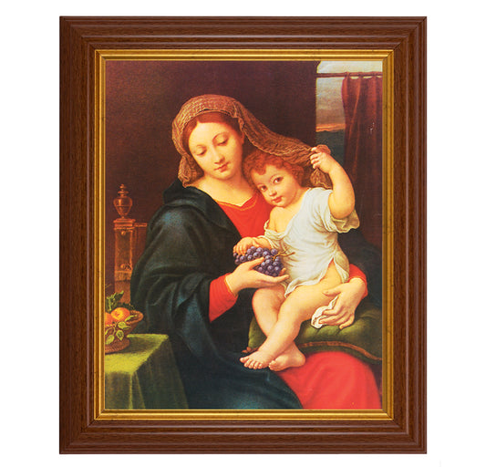 Madonna of Grapes Dark Walnut Framed Art