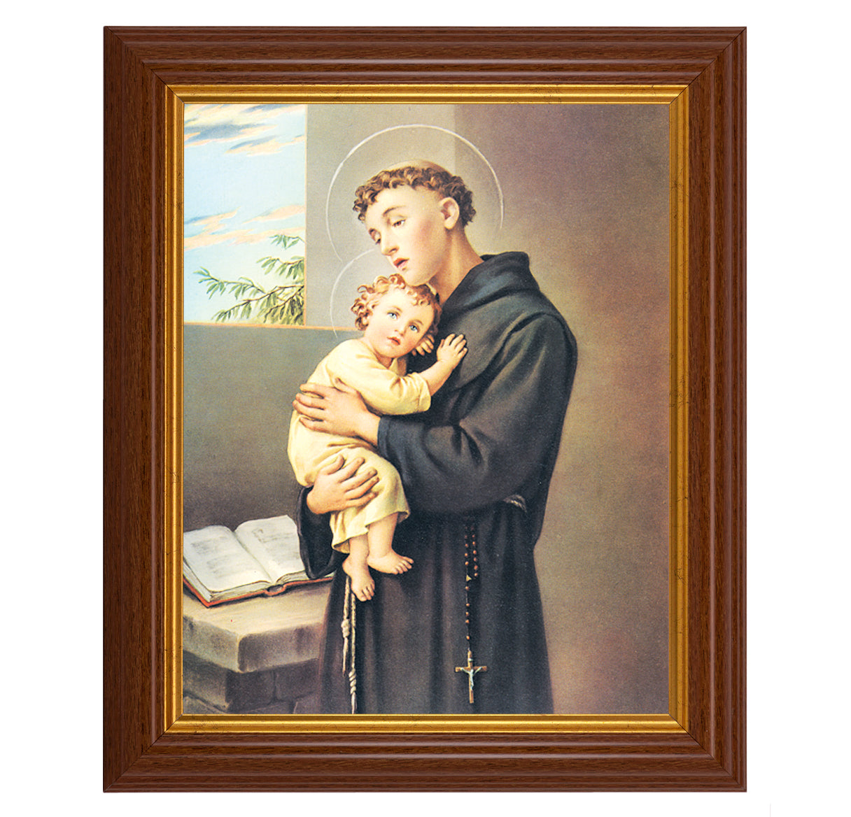 St. Anthony Dark Walnut Framed Art