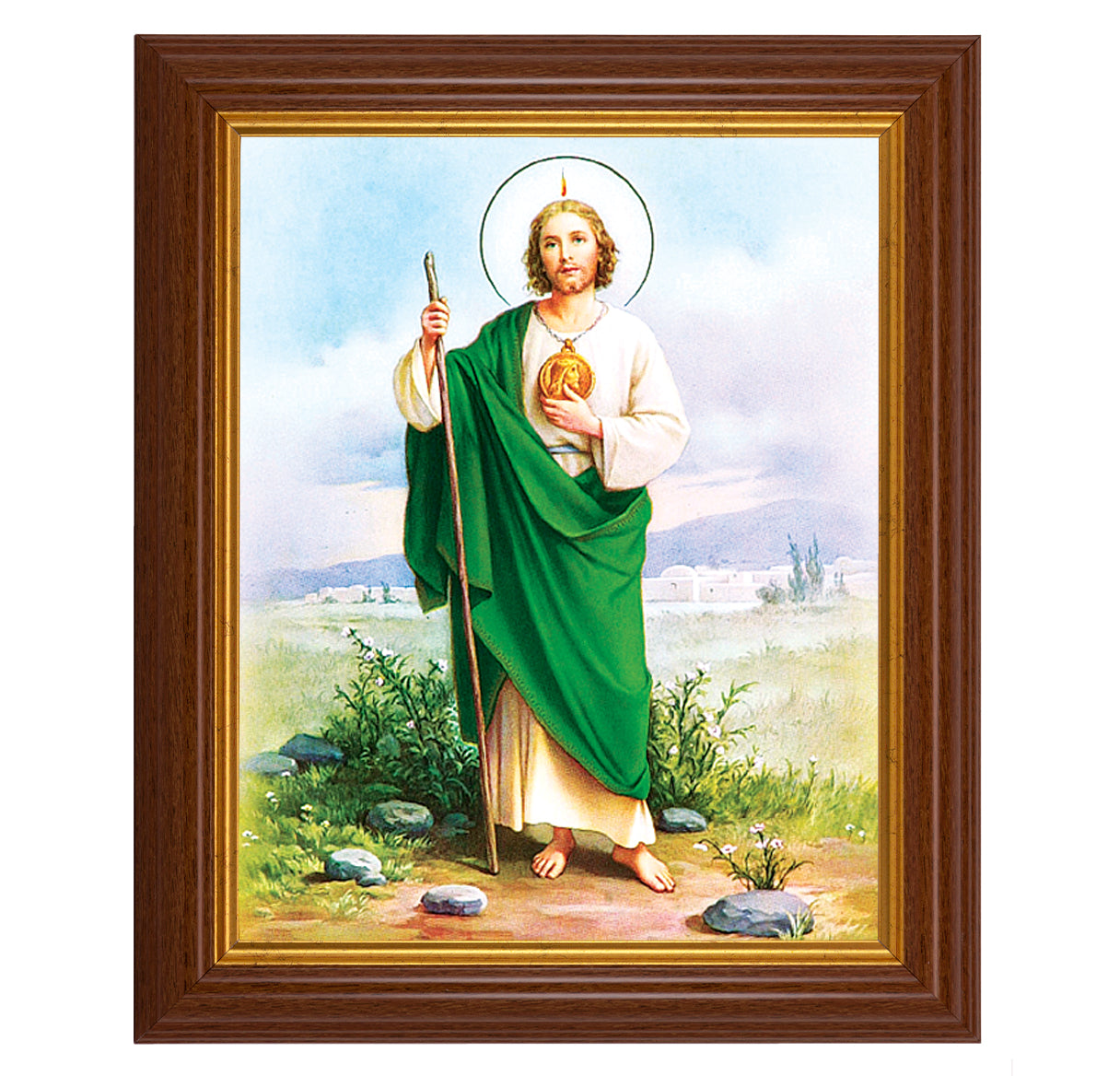 St. Jude Dark Walnut Framed Art