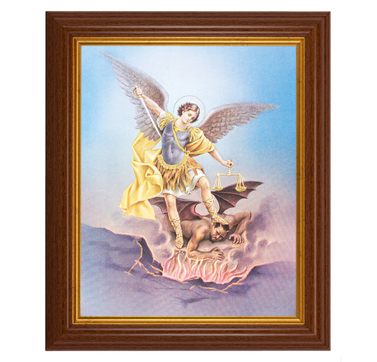 St. Michael Dark Walnut Framed Art