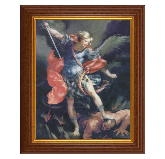 St. Michael Dark Walnut Framed Art