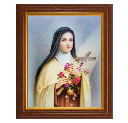 St. Therese Dark Walnut Framed Art