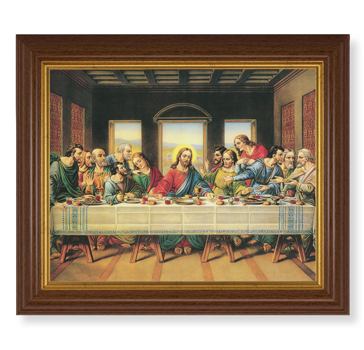 Last Supper Dark Walnut Framed Art