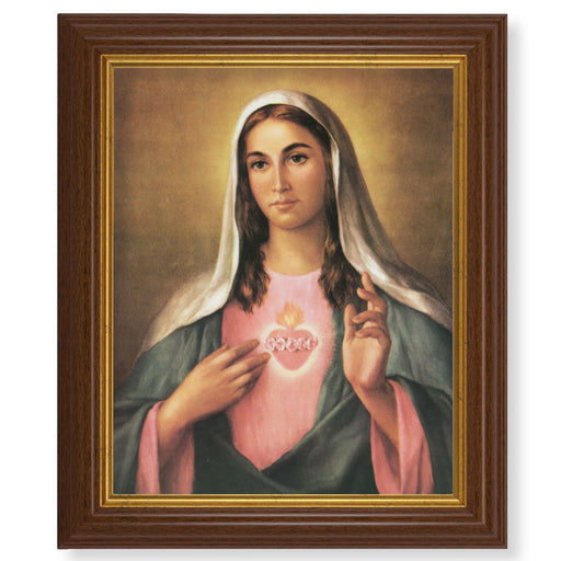 Immaculate Heart of Mary Dark Walnut Framed Art