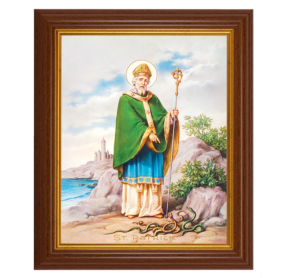 St. Patrick Dark Walnut Framed Art