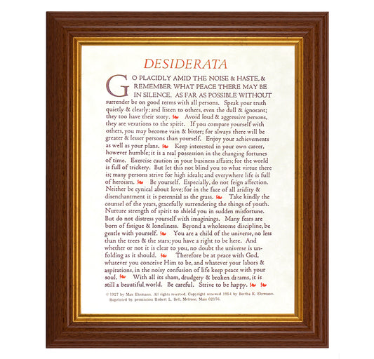 Desiderata Dark Walnut Framed Art