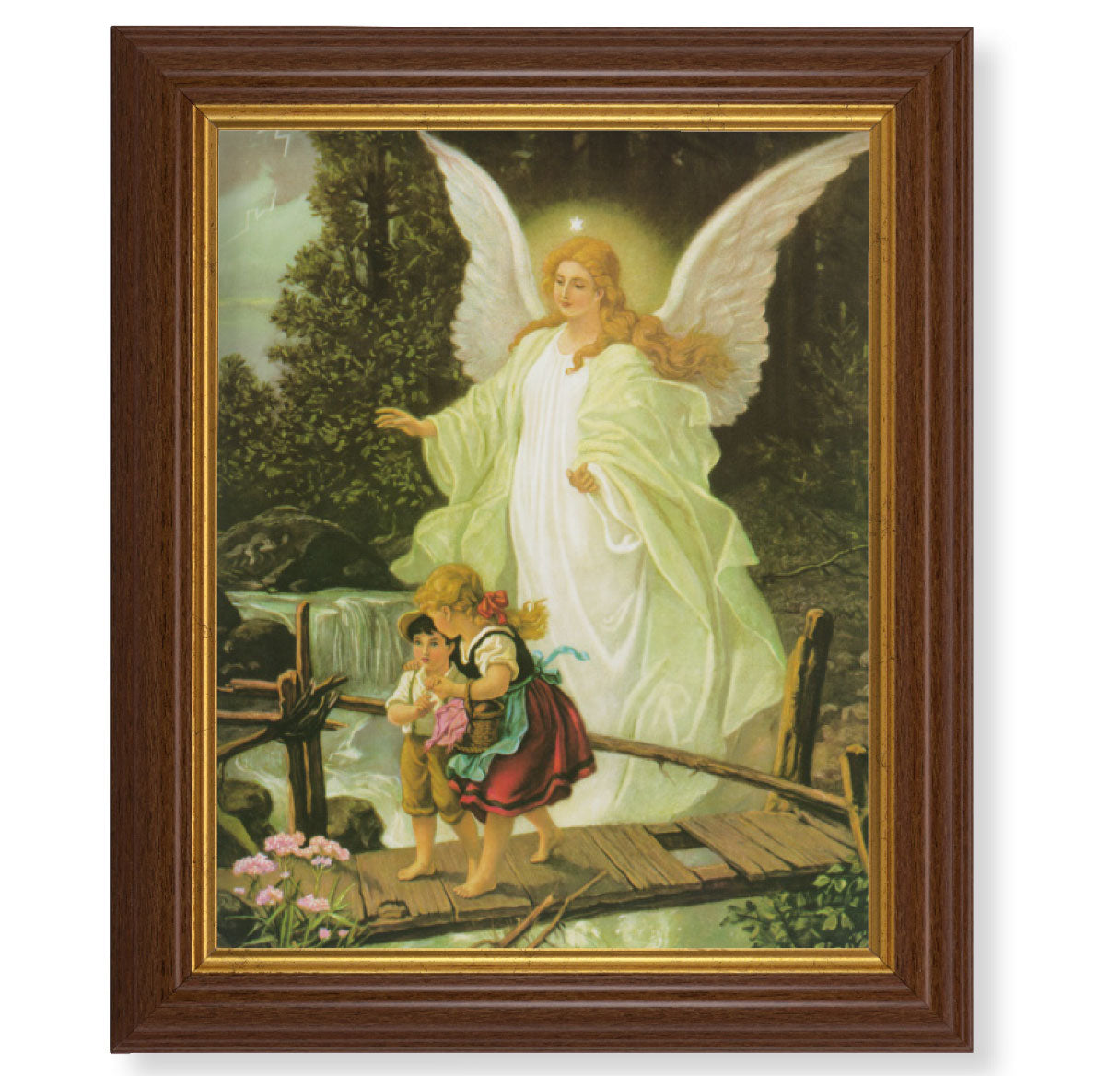 Guardian Angel Dark Walnut Framed Art