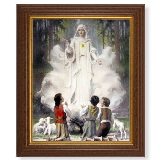 Our Lady of Fatima Dark Walnut Framed Art