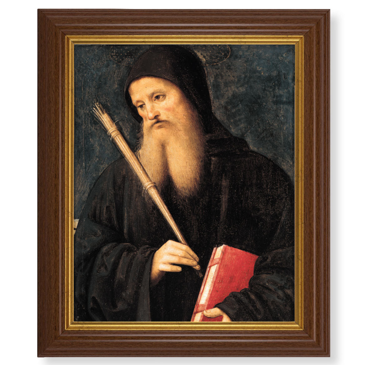St. Benedict Dark Walnut Framed Art