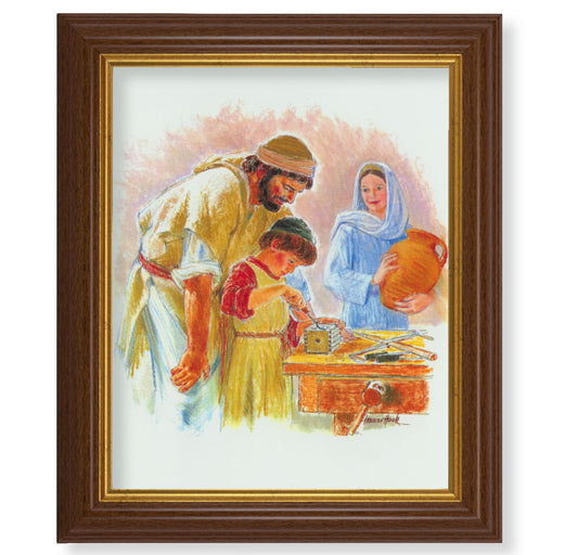 Jesus the Carpenter Dark Walnut Framed Art