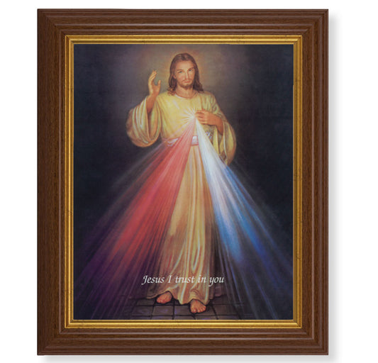 Divine Mercy Dark Walnut Framed Art