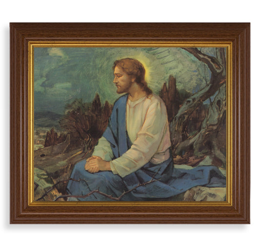 Meditation in the Garden Dark Walnut Framed Art