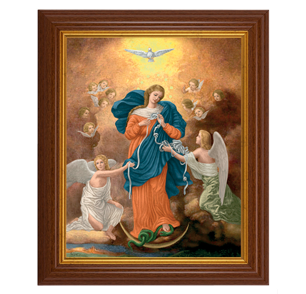 Our Lady Untier of Knots Dark Walnut Framed Art