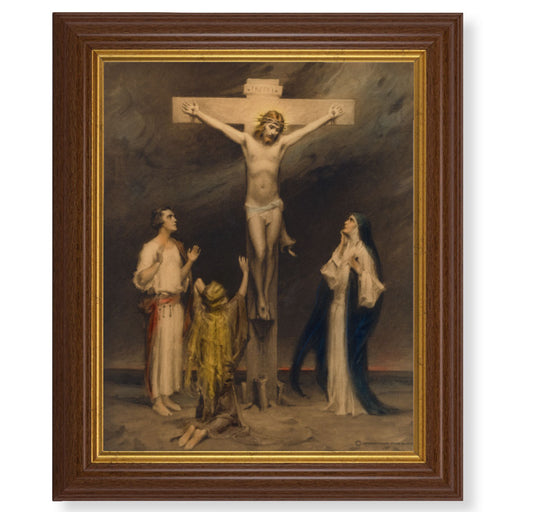 The Crucifixion of Christ Dark Walnut Framed Art