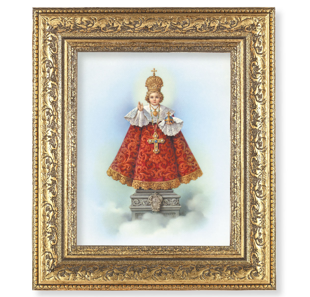 Infant of Prague Gold-Leaf Antique Framed Art