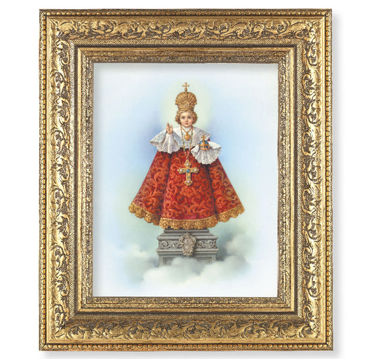 Infant of Prague Gold-Leaf Antique Framed Art