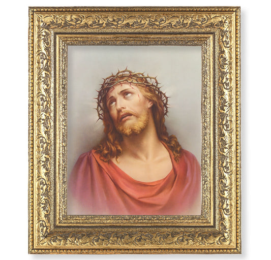 Christ in Agony Gold-Leaf Antique Framed Art