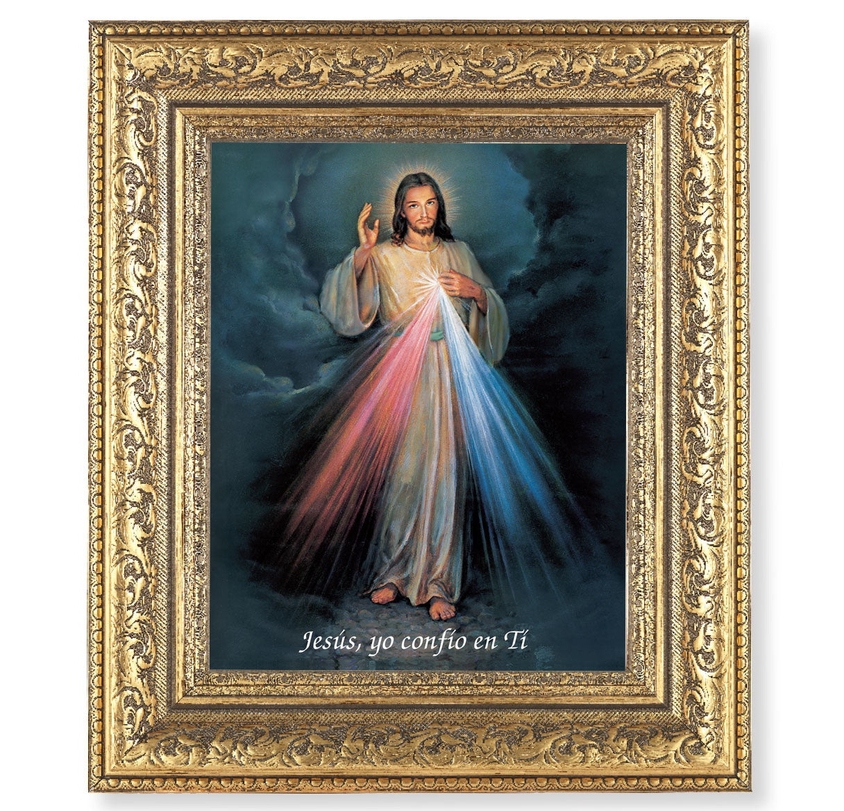 Divine Mercy (Spanish) Gold-Leaf Antique Framed Art