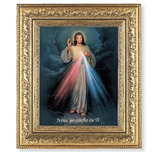 Divine Mercy (Spanish) Gold-Leaf Antique Framed Art